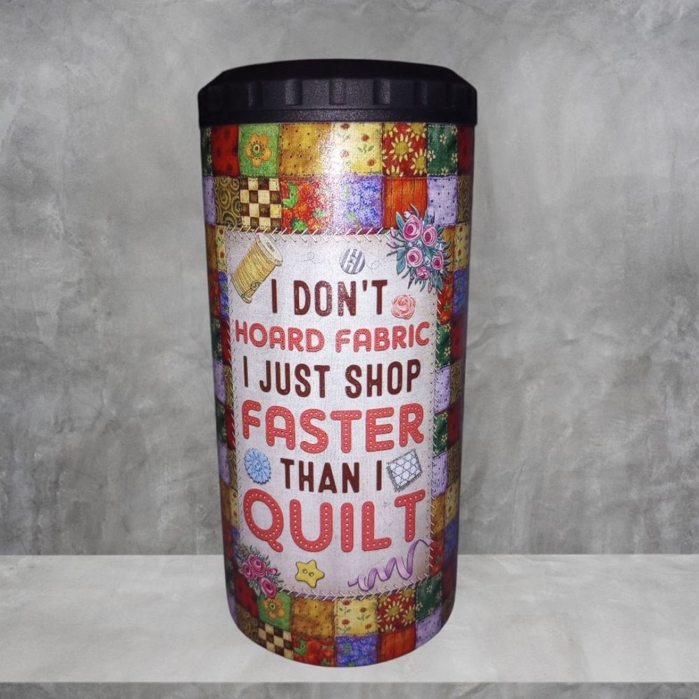 Colorful Quilting Themed Skinny Can Cooler NWOT